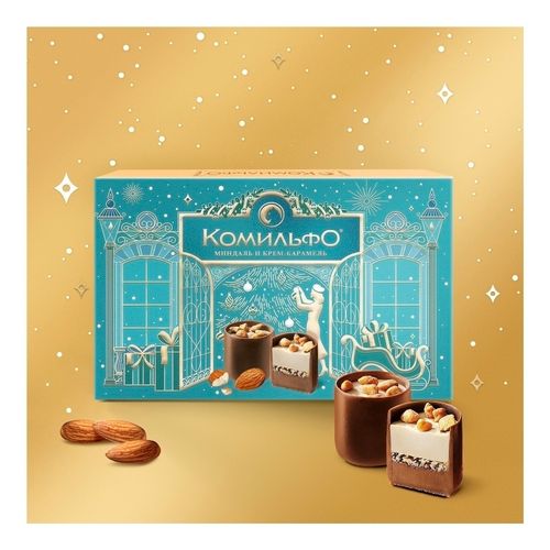 Конфеты шоколадные Комильфо с миндалем и карамелью 116 г