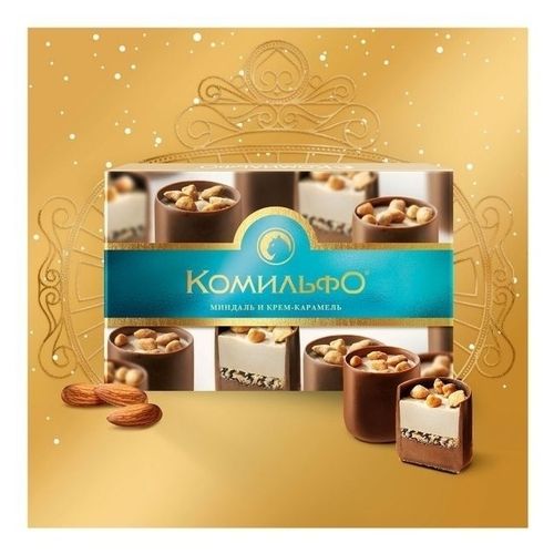 Конфеты шоколадные Комильфо с миндалем и карамелью 116 г