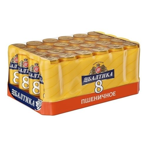 Пиво Балтика № 8 пшеничное светлое нефильтрованное 450 мл