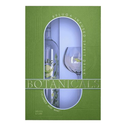 Настойка Beluga Noble Botanicals Cucumber and Mint в подарочной упаковке с бокалом 700 мл