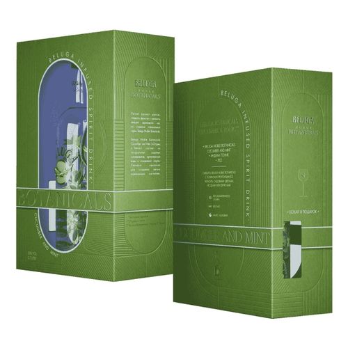 Настойка Beluga Noble Botanicals Cucumber and Mint в подарочной упаковке с бокалом 700 мл