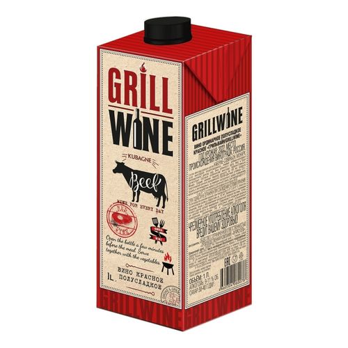 Вино Grillwine красное полусладкое 1 л Россия
