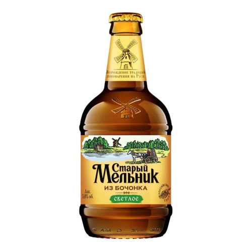Пиво Старый Мельник из Бочонка светлое фильтрованное пастеризованное 450 мл