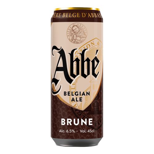 Пивной напиток Abbe Brune темный фильтрованный пастеризованный 450 мл