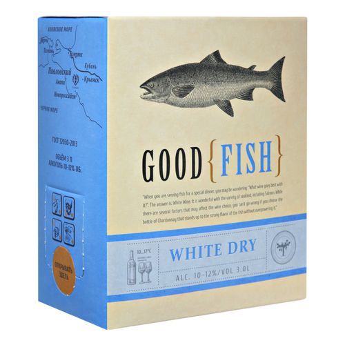 Вино Good Fish белое сухое 3 л Россия