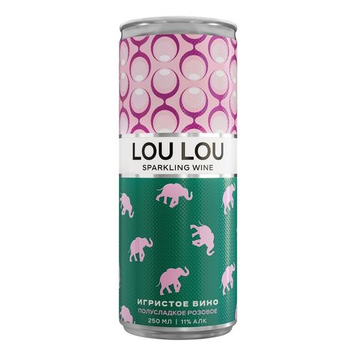 Вино игристое Lou Lou розовое полусладкое 250 мл Россия