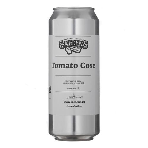 Пивной напиток Salden's Томатный гозе светлый нефильтрованный непастеризованный 450 мл