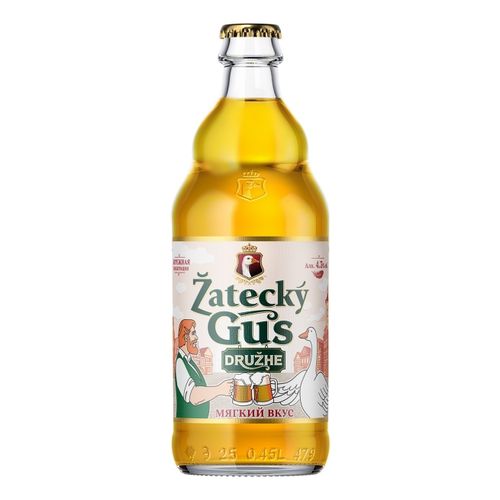 Пиво Zatecky Gus Druzhe светлое фильтрованное пастеризованное 450 мл