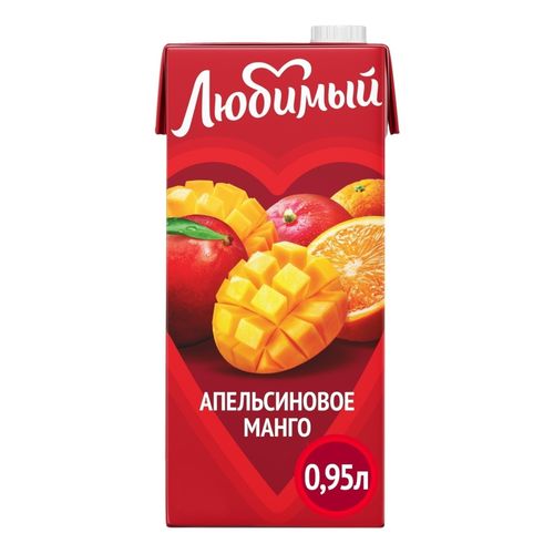 Напиток сокосодержащий Любимый апельсиновое манго с мякотью 950 мл