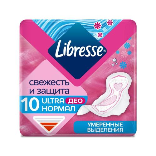 Прокладки Libresse Ultra Normal Deo с мягкой поверхностью 10 шт ...