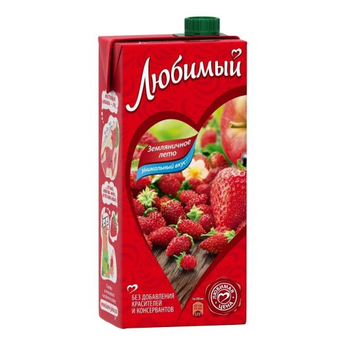 Напиток сокосодержащий Любимый Земляничное лето восстановленный 950 мл