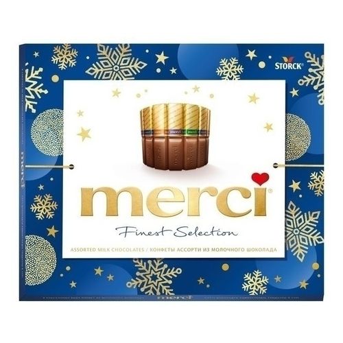 Конфеты шоколадные Merci Ассорти из молочного шоколада 250 г
