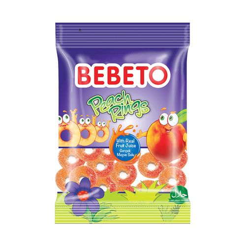 Мармелад Bebeto Peach Rings жевательный персик 70 г