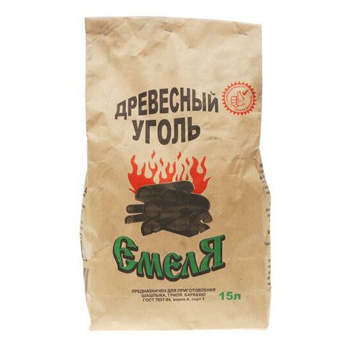 Уголь древесный Емеля для мангала и гриля 15 л