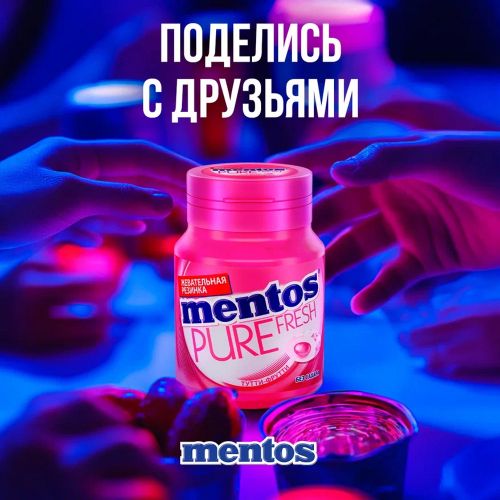 Жевательная резинка Mentos Pure Fresh Тутти фрутти с экстрактом зеленого чая без сахара 54 г