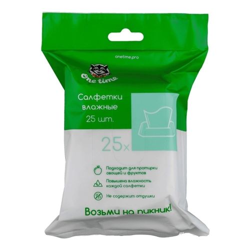 Влажные салфетки One Time Bio 25 шт