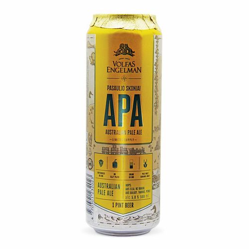 Пиво Volfas Engelman APA светлое нефильтрованное пастеризованное 568 мл