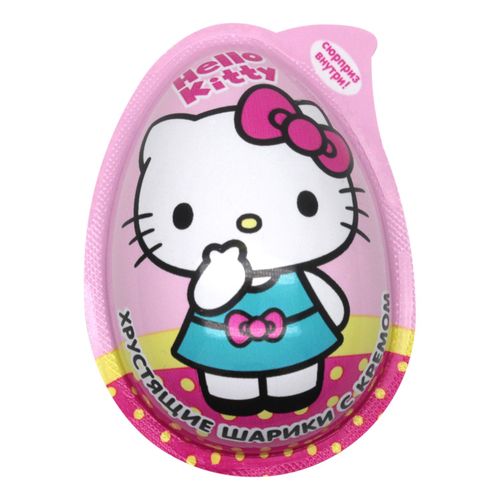 Яйцо Hello Kitty хрустящие шарики с кремом и сюрприз в капсуле 15 г