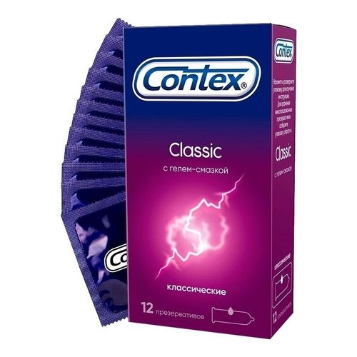 Презервативы Contex Classic с гелем-смазкой гладкие 12 шт