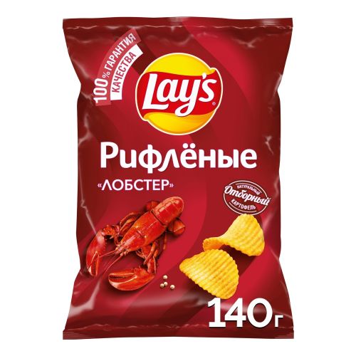 Чипсы картофельные Lay's лобстер рифленые 140 г