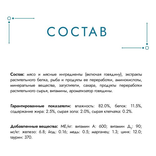 Влажный корм Гурмэ Перл Соус де-Люкс с говядиной в роскошном соусе для кошек 75 г