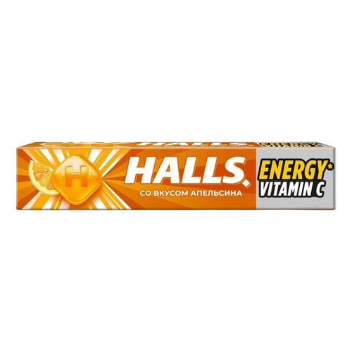 Карамель леденцовая Halls с витамином С и вкусом апельсина 25 г
