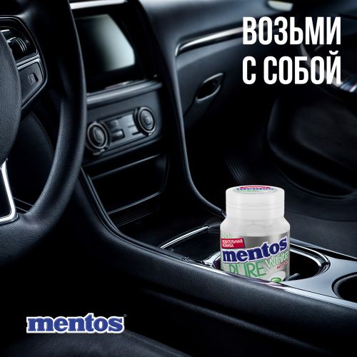Жевательная резинка Mentos Pure White Нежная мята с экстрактом белого чая без сахара 54 г