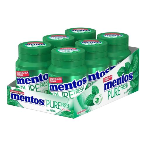 Жевательная резинка Mentos Pure White Нежная мята с экстрактом белого чая без сахара 54 г