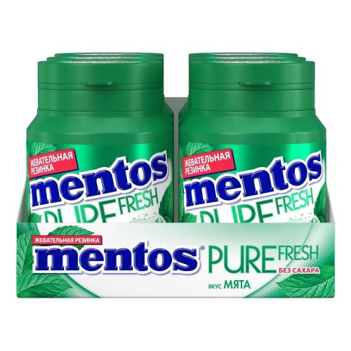 Жевательная резинка Mentos Pure White Нежная мята с экстрактом белого чая без сахара 54 г