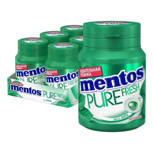 Жевательная резинка Mentos Pure White Нежная мята с экстрактом белого чая без сахара 54 г