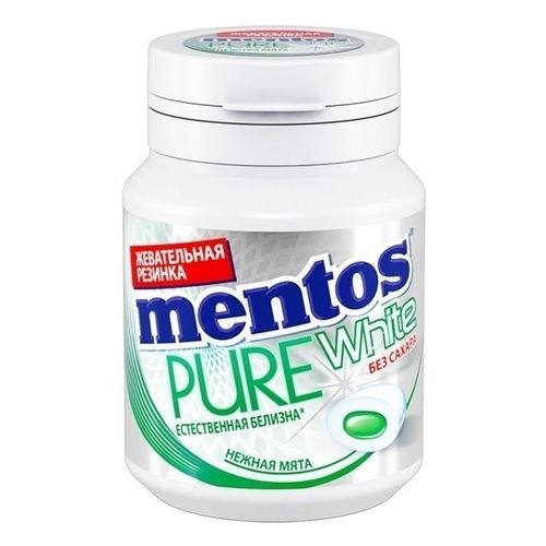 Жевательная резинка Mentos Pure White Нежная мята с экстрактом белого чая без сахара 54 г