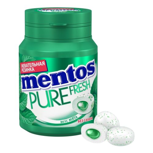 Жевательная резинка Mentos Pure White Нежная мята с экстрактом белого чая без сахара 54 г