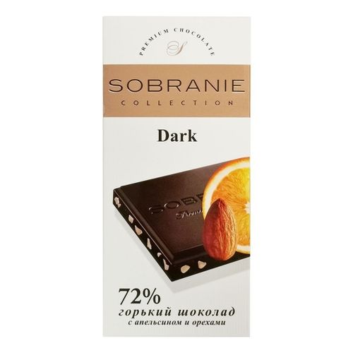 Шоколад Sobranie горький с апельсином-орехами 90 г