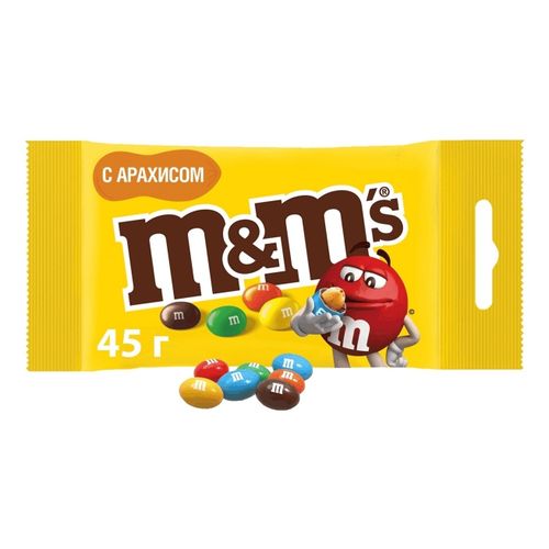 Конфеты драже M&M's с арахисом и молочным шоколадом 45 г