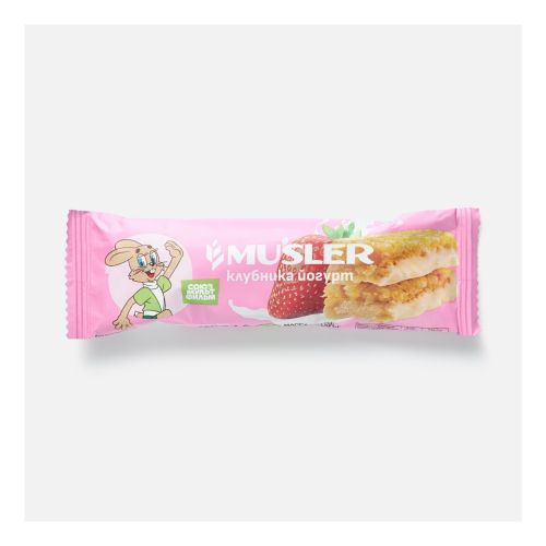 Батончик Musler с цельными злаками клубника и йогурт 30 г