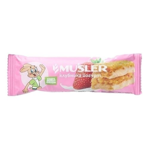 Батончик Musler с цельными злаками клубника и йогурт 30 г