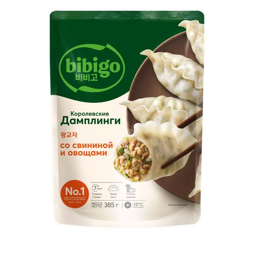 Дамплинги Bibigo Королевские со свининой и овощами 385 г