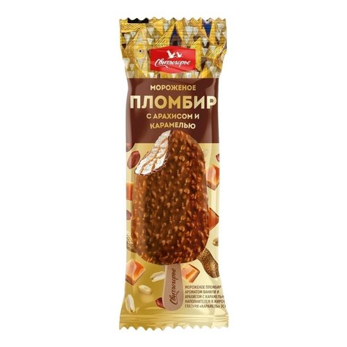 Мороженое пломбир Свитлогорье арахис-карамель 15% 80 г