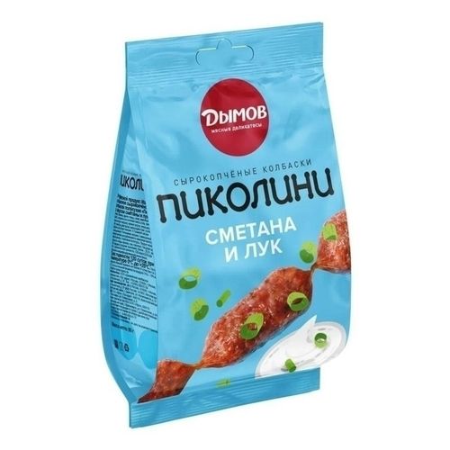 Колбаски Дымов Пиколини сырокопченые сметана и лук 50 г