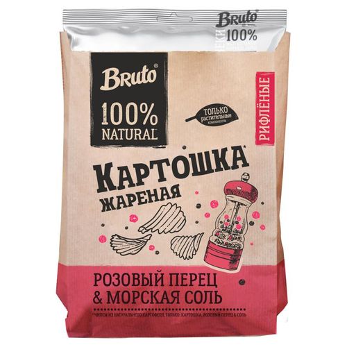 Чипсы картофельные Bruto snacks с розовым перцем-морской солью 120 г