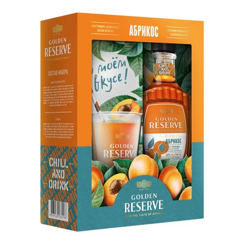 Аперитив Золотой Резерв Абрикос 500 мл и бокал