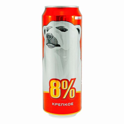 Пиво Белый Медведь Крепкое светлое фильтрованное пастеризованное 450 мл