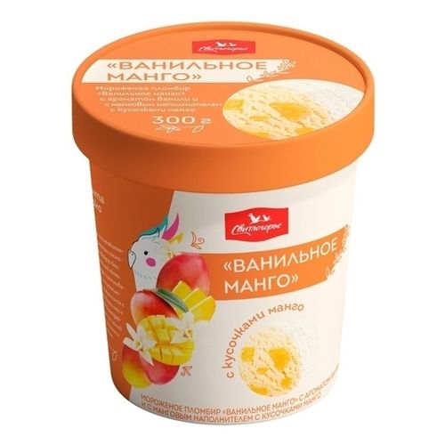Мороженое пломбир Свитлогорье ваниль-манго БЗМЖ 300 г