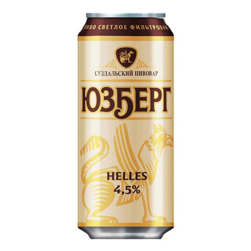 Пиво Юзберг Helles светлое фильтрованное пастеризованное 450 мл