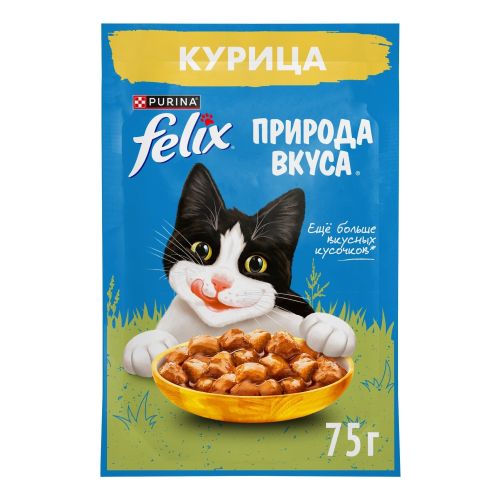 Влажный корм Felix Природа вкуса курица в соусе для кошек 75 г