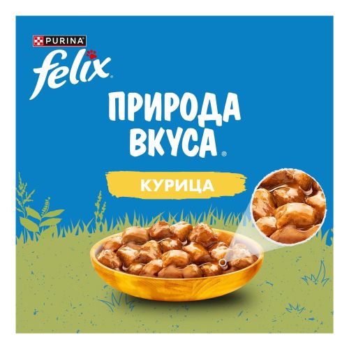 Влажный корм Felix Природа вкуса курица в соусе для кошек 75 г