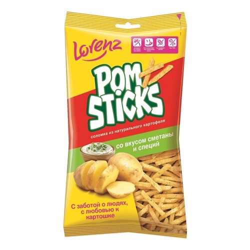 Чипсы картофельные Lorenz Pomsticks со сметаной и специями 100 г