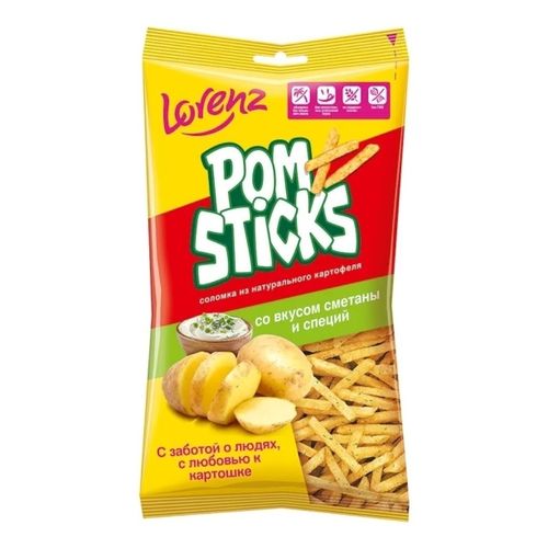 Чипсы картофельные Lorenz Pomsticks со сметаной и специями 100 г