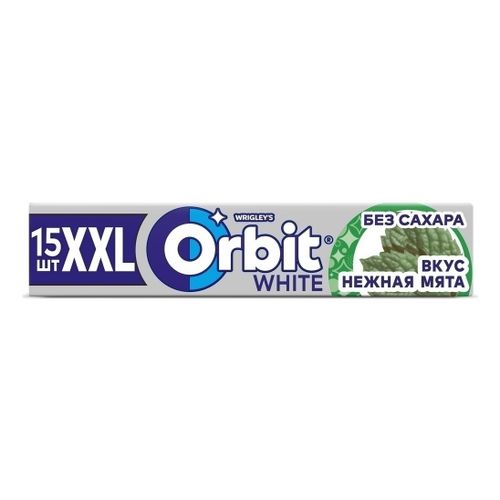 Жевательная резинка Orbit White XXL Нежная мята без сахара 20,4 г