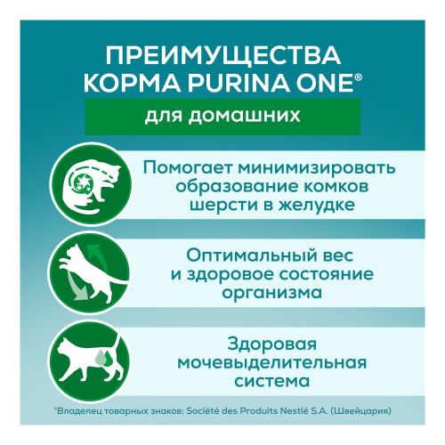 Влажный корм Purina One для домашних кошек с курицей и морковью 75 г